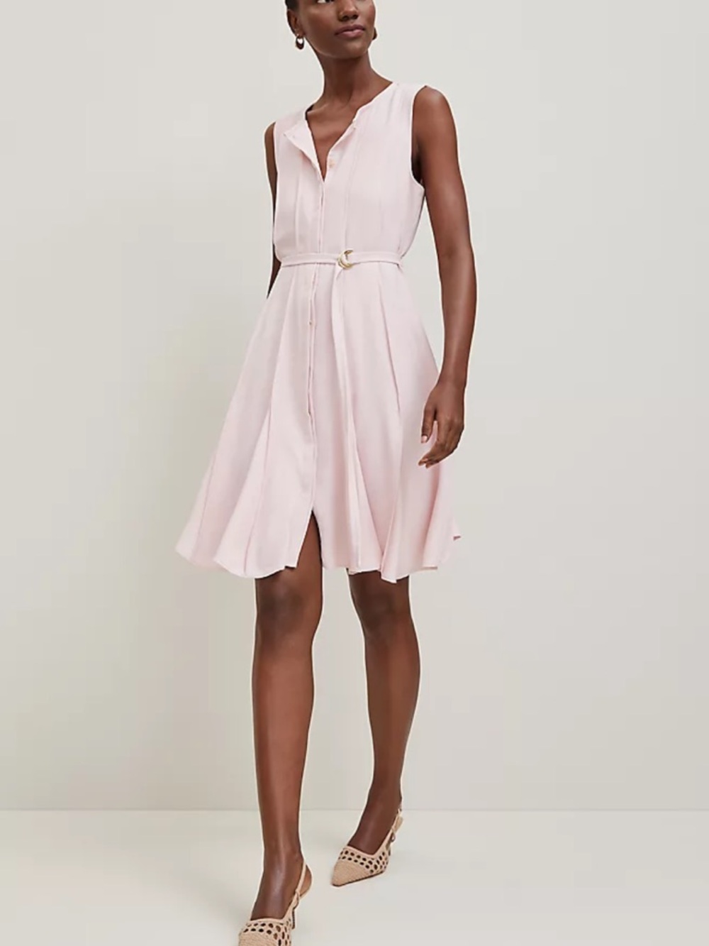 Ann Taylor Belted Flare Dress